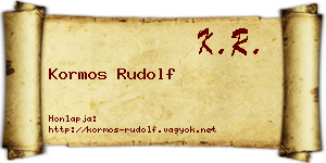 Kormos Rudolf névjegykártya