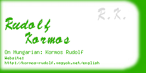 rudolf kormos business card